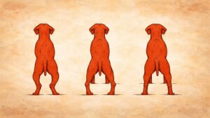 Straight forelegs and parallel hocks illustrating correct limb alignment in dog movement evaluation